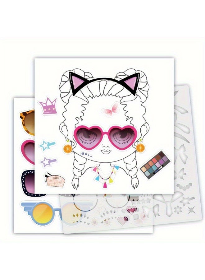 مجموعة كتاب ملصقات لعبة تنكر الفتيات - مجموعة كتاب تلوين أزياء لخبيرة الجمال مكونة من 26 صفحة | ملصقات تنكر قابلة لإعادة الاستخدام | كتاب رسومات وتلوين أزياء | يعزز الذوق الجمالي والتطوير الإبداعي | ورق سميك مقاوم للتمزق بحبر ممتاز | كتاب هادئ محمول للتخزين والسفر | مثالي لهدايا عيد الميلاد وعيد الميلاد | إضاءة فنية تفاعلية بين الوالدين والأطفال | كتاب إبداعي لتصميم الشعر والأزياء - Image 2